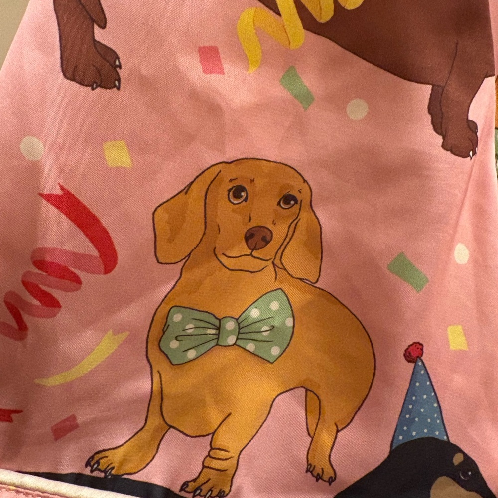 NWOT Karen Mabon Hot Dog Dachshund Birthday Pajama Top Women’s Small - Picture 7 of 10
